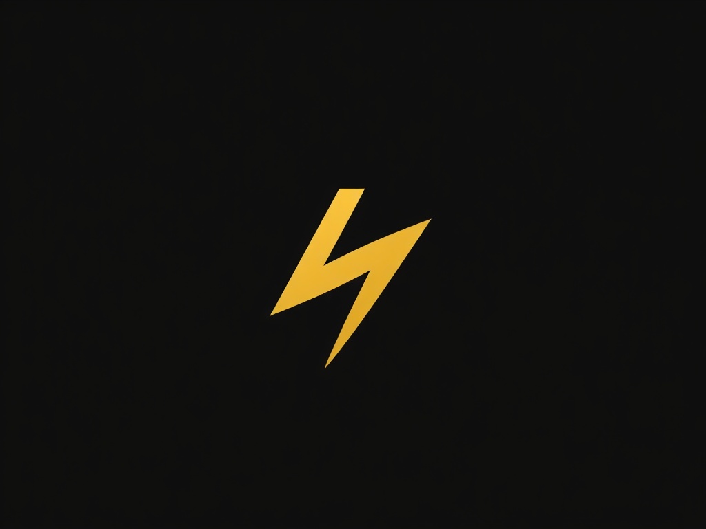 A geometric logo mark combining a stylized 'P' and a lightning bolt, gold on dark background, minimalistic, 8k, commercial illustration.